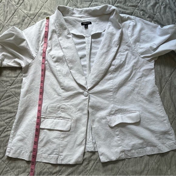 Torrid White Linen Blazer Size 2XL - Picture 5 of 9